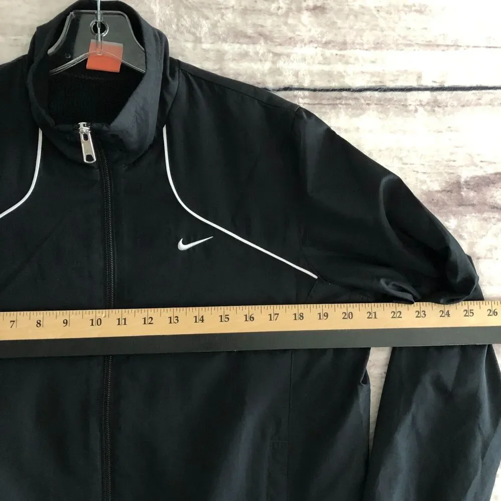 Nike The Athletic Dept Jacket L Womens Black White Swoosh Logo Track Windbreaker